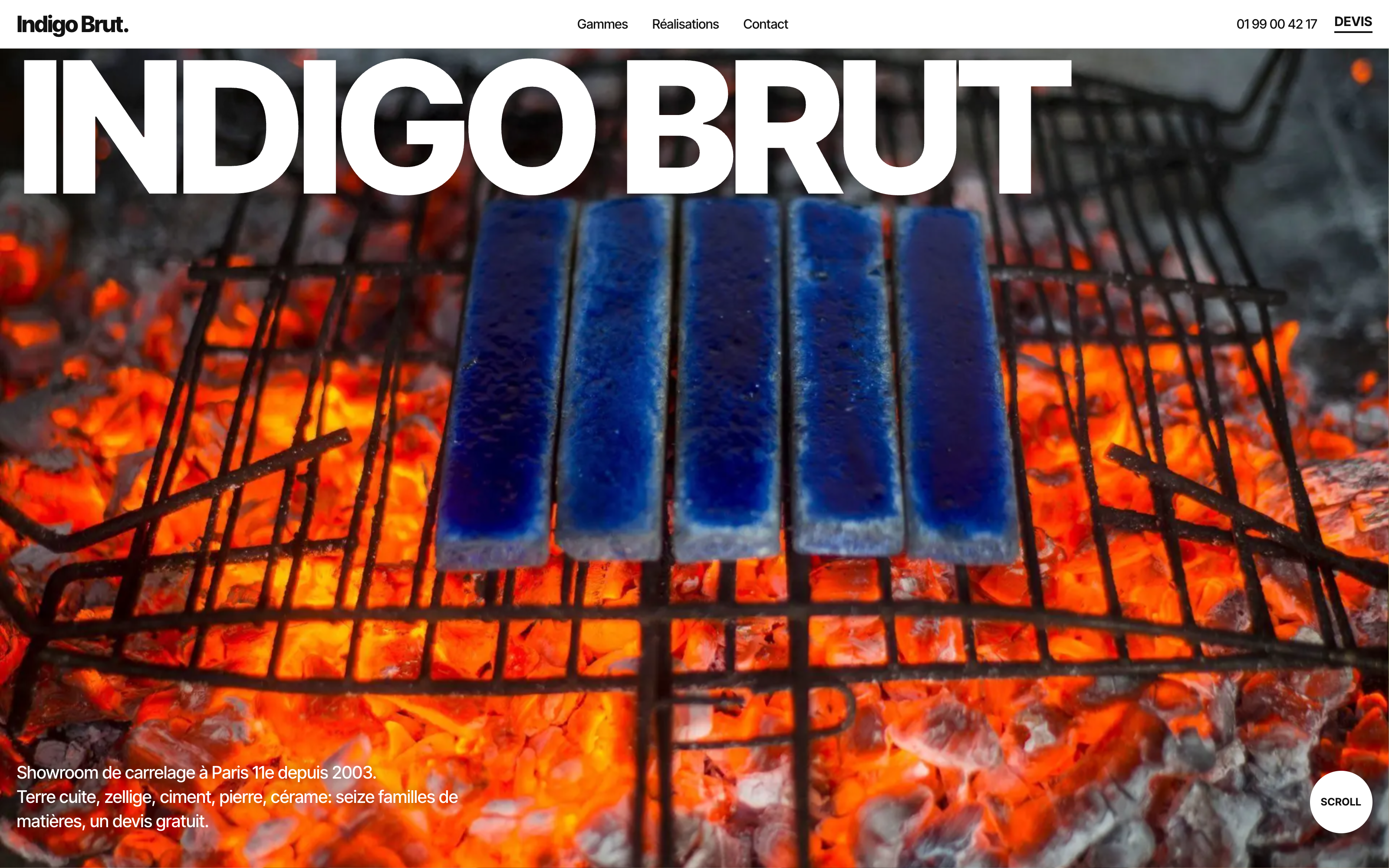 Page d'accueil du site Indigo Brut
